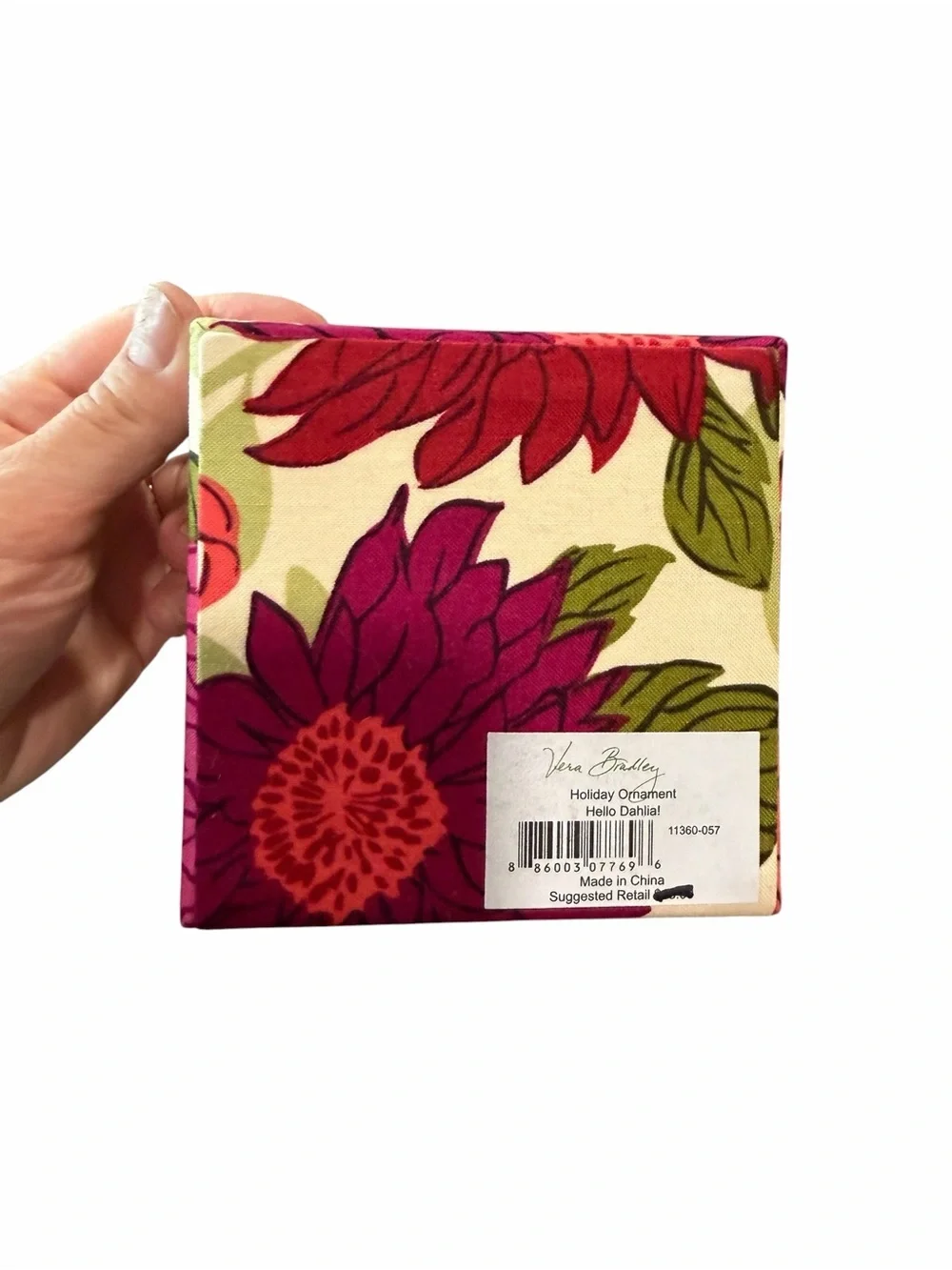 Vera Bradley Dahlia 2010 Glass Ball Ornament Christmas W Box